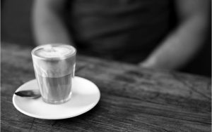 Coffee cup on table